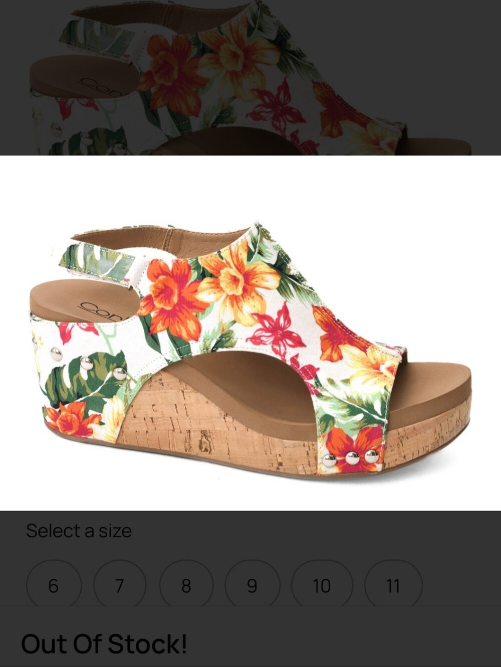 Corkys Carly Wedge White Floral Sandals Size 6 NEW